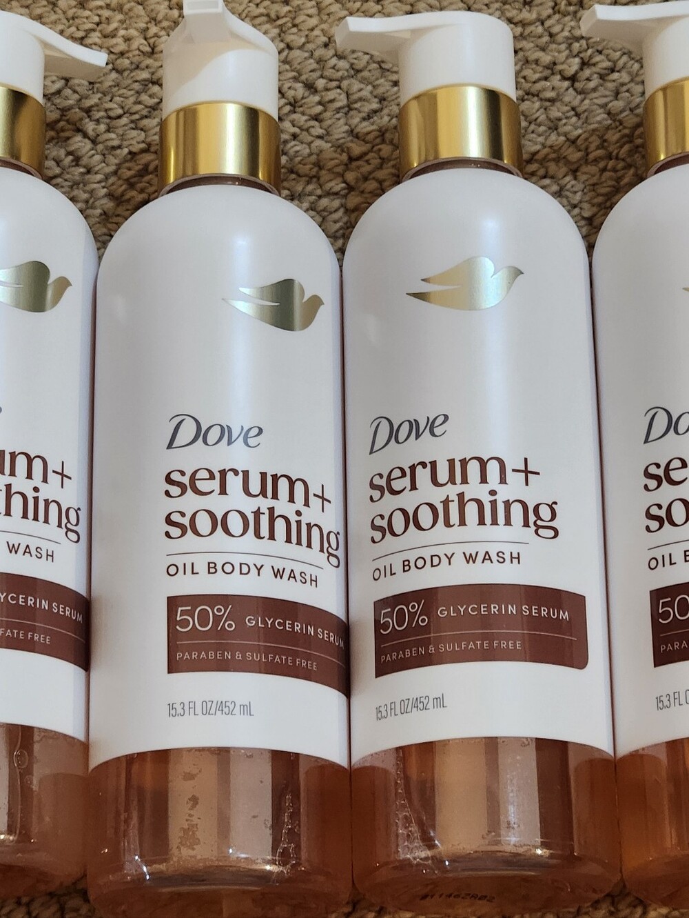 New Bottles of Dove Serum+Soothing Oil Body Wash 15.3 FL Oz